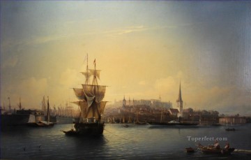 Buques del puerto de Tallin Alexey Bogolyubov Pinturas al óleo